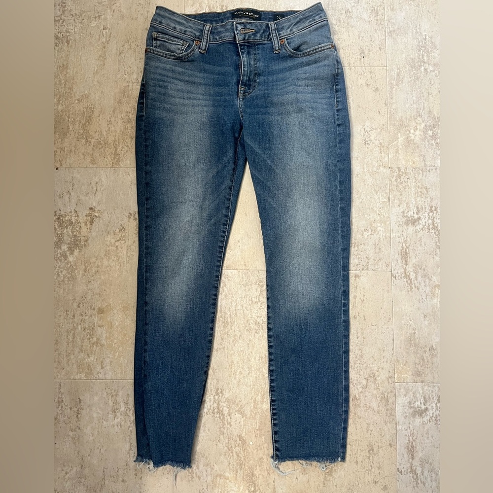 Lucky Brand Lolita Skinny Denim Distressed Jeans Raw Hem Ankle 4/27